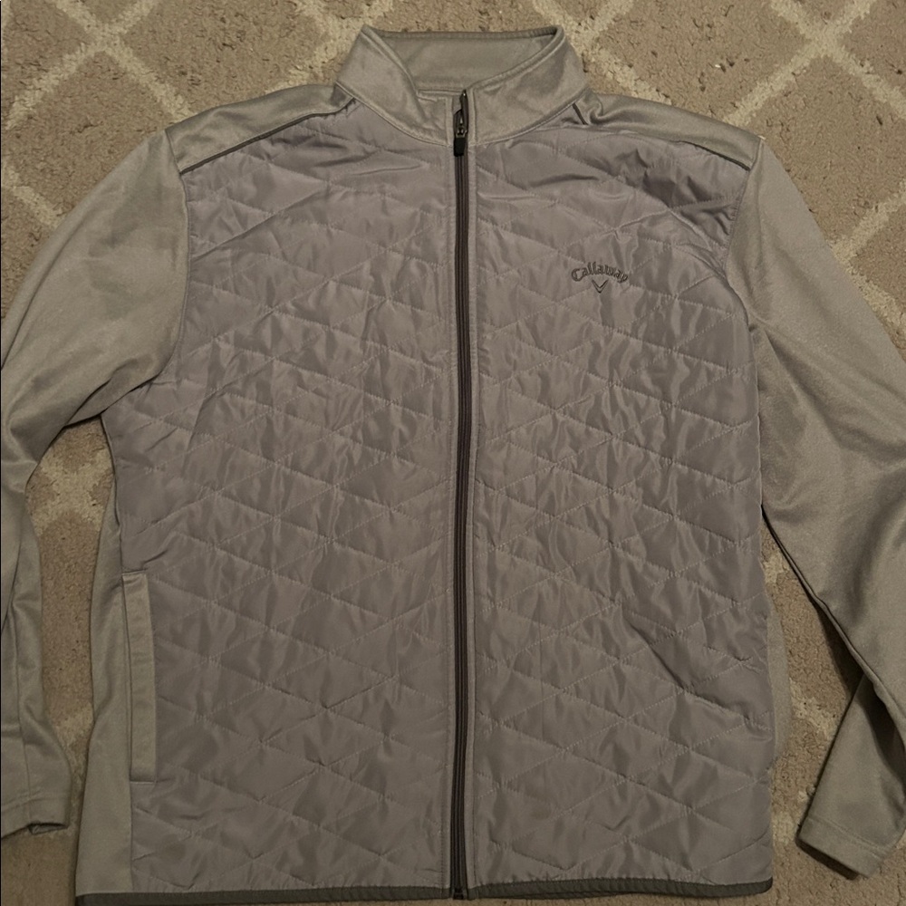 Callaway Light Gray Quilted Full-Zip Jacket.  Golf